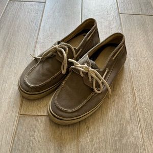 Sperry Topsider Gray Canvas Boat Shoes
